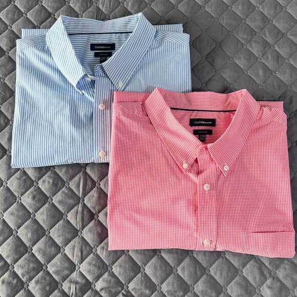 Bundle Lot Croft & Barrow Men’s 2XB Dress Shirts Easy Care Button down Blue Red - Picture 1 of 14
